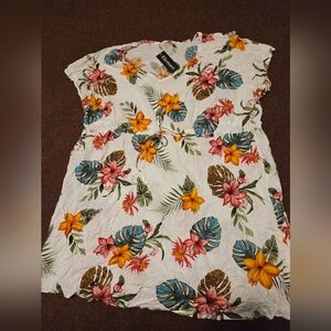 New! Ekouaer Floral Beach Dress With Cinch Waist Size XXL